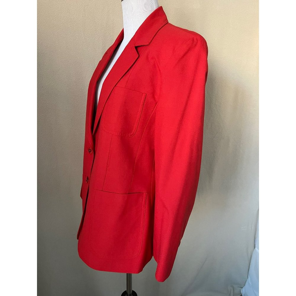 Changing Scene Vintage Women's Red Textured 2-Button Front Blazer - Picture 8 of 11
